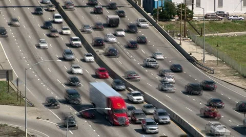 Los Angeles Rush Hour Freeway Traffic Timelapse Stock Footage 4884984
