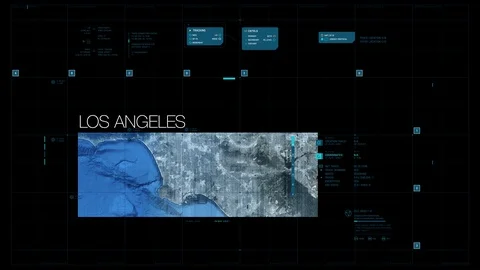 Los Angeles : Satellite map view (Darkweb Interface) 스톡 동영상 129296163