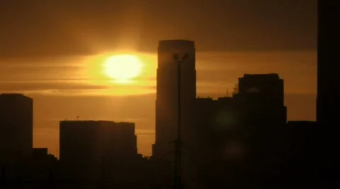 Los Angeles silhouette - 3 Stock Footage