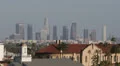 Los Angeles Skyline, Aerial View Hollywood California USA, American Flag, Church HD Footage