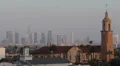 Los Angeles Skyline, Aerial View Hollywood California USA, American Flag, Church HD Footage