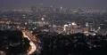 Los Angeles Skyline Busy Road US Freeway Car Traffic Jam LA Night Evening Lights 4k or 4k+ Resolution
