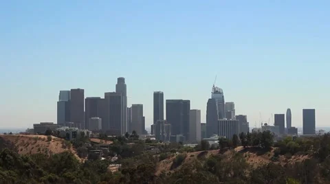 Los Angeles Skyline Close Up Stock Footage