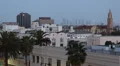 Los Angeles Skyline Dusk Light Hollywood District CNN Headquarters Background US HD Footage
