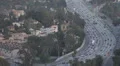 Los Angeles Skyline, Hollywood by day, Highway, commuters, road, LA motorway HD Footage