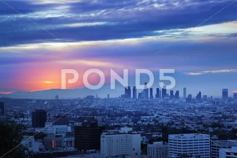 Los angeles skyline Stock Photos