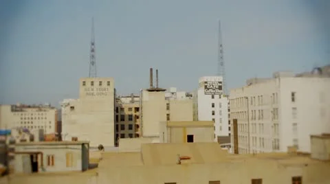 Los Angeles Skyline- Treated Stock Footage 9114980
