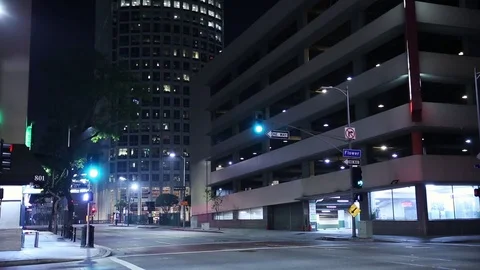 Los Angeles street intersection Stock Footage 84077344