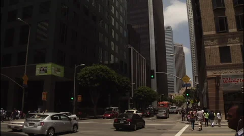 Los Angeles Timlapse of down town intersection Stock Footage 54294292