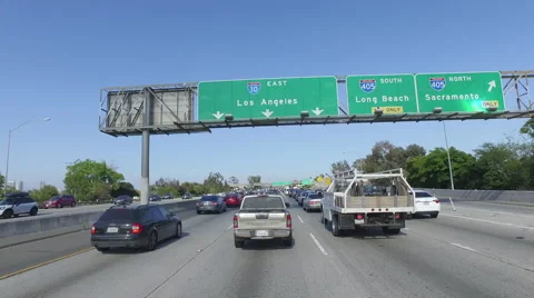 Los Angeles Traffic on the Freeway Stock Footage 63627116