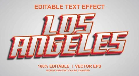 Los angeles vector text effect with modern style design Stock Illustration