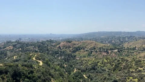 Los Angeles view from Griffith observatory park 스톡 동영상 255919692