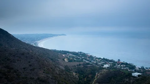 Los Angeles - View Over Cloudy Pacific Coast - 4K Timelapse 스톡 동영상 83225068