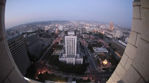 Los Angeles' view from a skyscraper Stock Footage 39351449