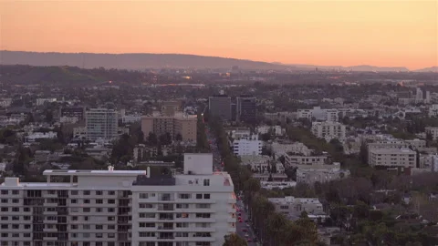 Los Angeles view at sunset Stock Footage 233303649