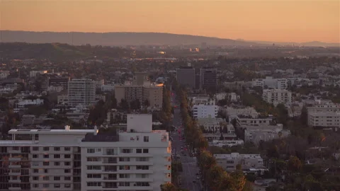Los Angeles view at sunset Video stock 233304185