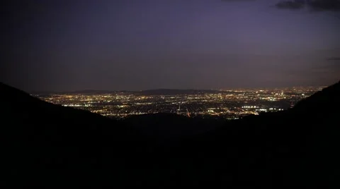 Los Angles Wide View from Mountain night Stock Footage 60609223