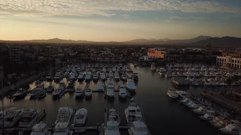 Los Cabos Mexico Flying Over Marina Aerial View 2 Stock Footage 95962060