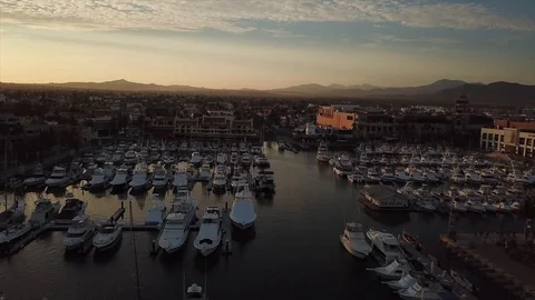 Los Cabos Mexico Flying Over Marina Aerial View 3 Stock Footage 95962247