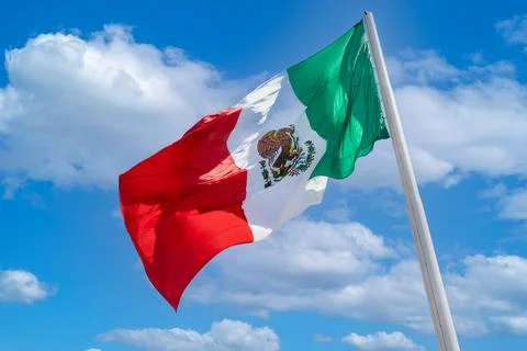 Los Cabos San Jose Del Cabo, Mexico, Mexican tricolor national striped flag p Stock Photos