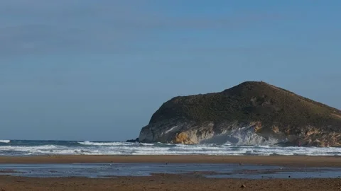 Los genoves beach in cabo de gata natural park almeria spain 库存影片 232952834