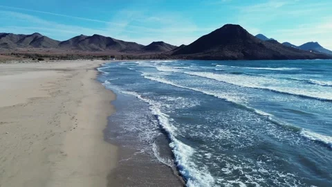 Los Genoveses beach in Cabo de Gata Stock Footage 276214240