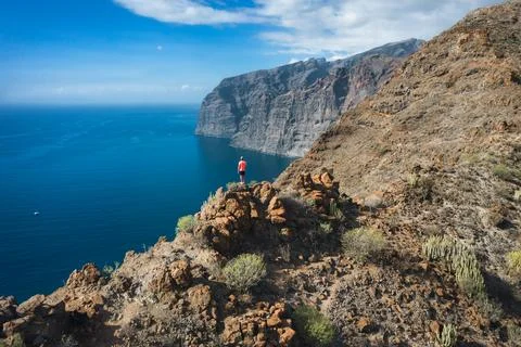Los Gigantes cliffs - Acantilados de los Gigantes in Tenerife, Canary islands Stock Photos