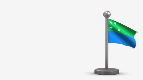 Los Lagos 3D waving flag animation on tiny flagpole. 動画素材 120795459