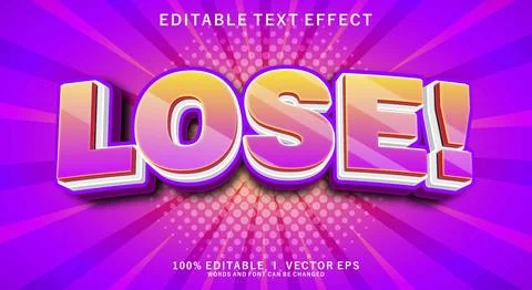 Lose 3d vector text effect with modern style design Stock Illustration