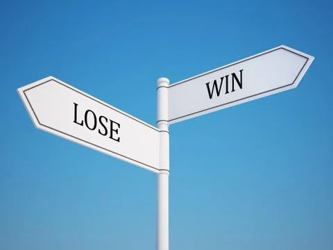 Lose and win signpost. Stock Illustration