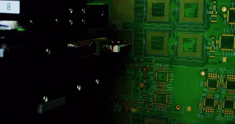 Lose-up of an automated high-precision machine Stock Footage 332990219