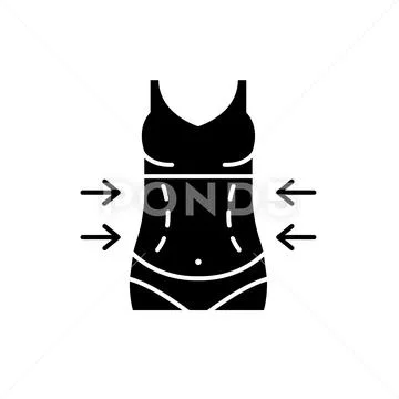 Lose weight black icon, vector sign on isolated background. Lose weight concept Stock Illustration