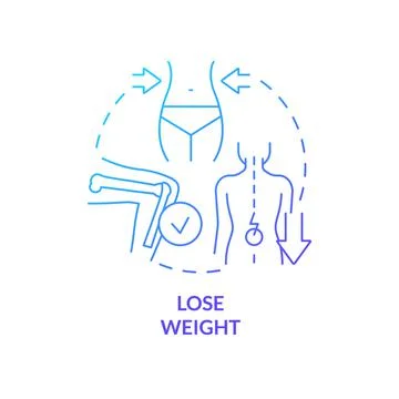 Lose weight blue gradient concept icon 库存插图