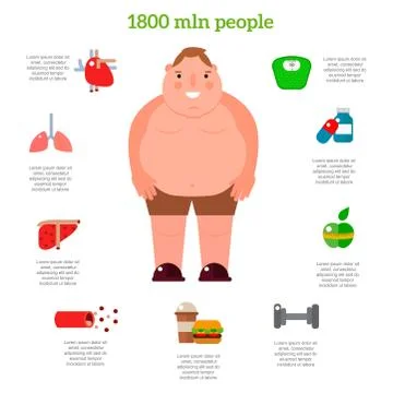 Lose weight by jogging infographic elements and health care concept flat vector Stock Illustration
