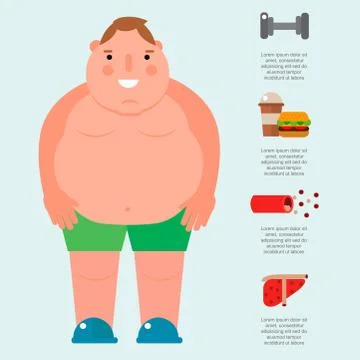 Lose weight by jogging infographic elements and health care concept flat vector Stock Illustration