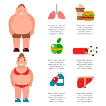 Lose weight by jogging infographic elements and health care concept flat vector Stock Illustration