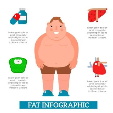 Lose weight by jogging infographic elements and health care concept flat vector Stock Illustration