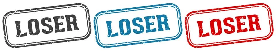 Loser stamp. loser rectangular stamp set isolated on white background Stock Illustration