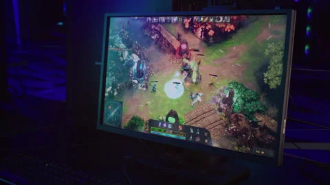 Losing a battle against rival team boss hero in a competitive game match Video stock 230754105