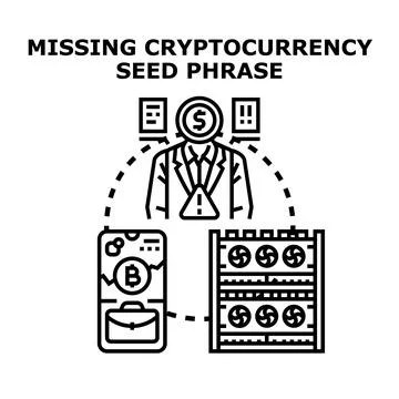 Losing cryptocurrency investments by missing seed phrase Иллюстрация
