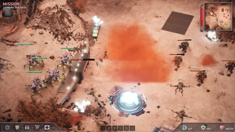 Losing a fight against enemy characters in the futuristic battle action game Stock Footage 312008129