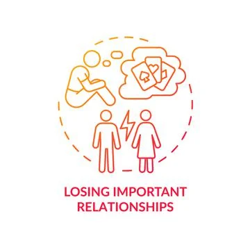 Losing important relationships red gradient concept icon Illustrazione stock