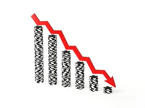 Losing stacks of poker chips Stock Illustration