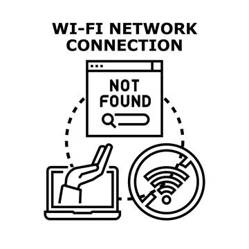 Losing wireless network connection and internet access Stockillustratie