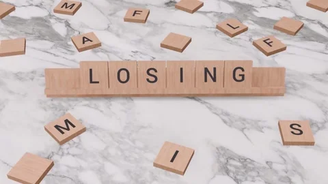 LOSING word written on scrabble Stock Footage 256961247
