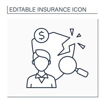 Loss adjuster line icon Stock Illustration