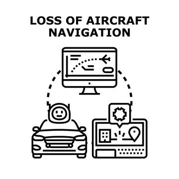 Loss of aircraft navigation system concept vector イラスト素材