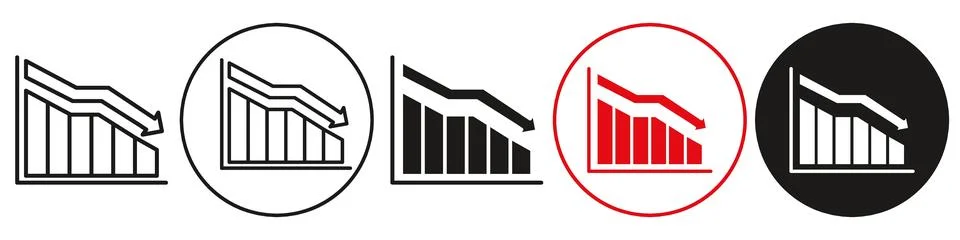 Loss Bar Chart Icon vector set collection for web Stock Illustration