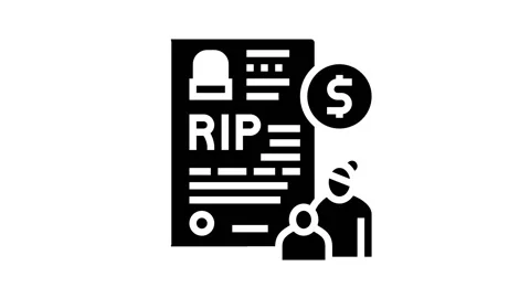 Loss of breadwinner allowance glyph icon animation Stock Footage 163963182