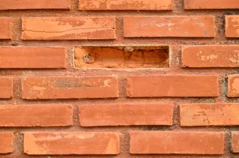 Loss of brick on wall Stock Photos